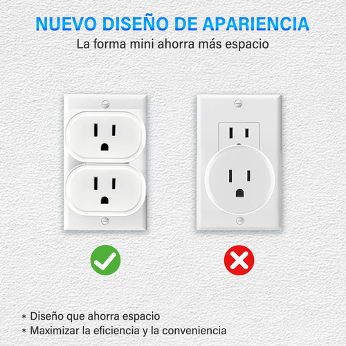2 Pcs Enchufe Inteligente Oval Wifi Smart Plug Alexa Google