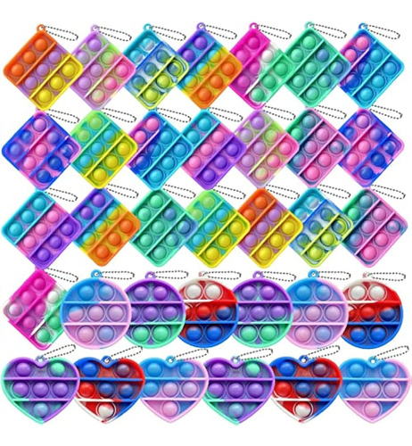 50 Piezas De Colores Aleatorios Mini Squeeze Pop Bubble Fidg