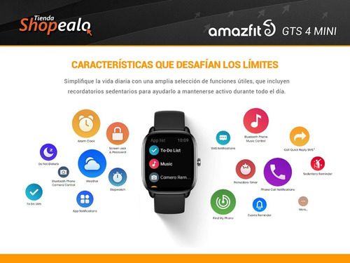 Smartwatch Reloj Inteligente Amazfit Gts4 Mini Negro Cuota-*