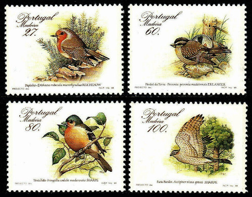 Fauna - Aves Raras - Madeira - Serie Mint