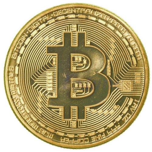 Moeda Fisica Bitcoin Colecionador - Banhada A Ouro