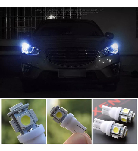 20pzs Foco Led Pellizco T10 Automotriz Lote Led 5050 Blanco