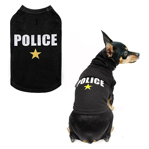 Bingpet Camisa De Policía Para Perros, Camiseta De Algodón S