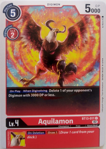 Digimon Tcg Aquilamon Bt13-011 C