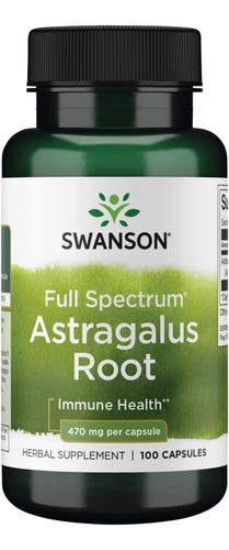 Raíz De Astrágalo - Astragalus Root - 470 Mg - 100 Cápsulas Swanson