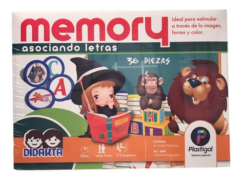 Memory Plastigal Juego De Memoria Didactico Asociando Letras