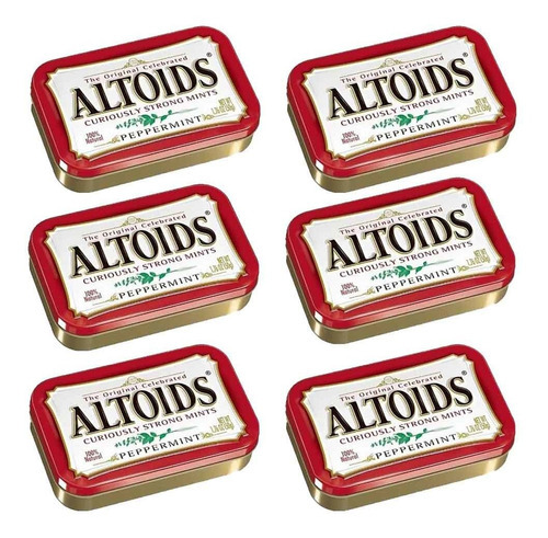 Kit 6 Unidades Balas Altoids Peppermint 50g Importadas Eua