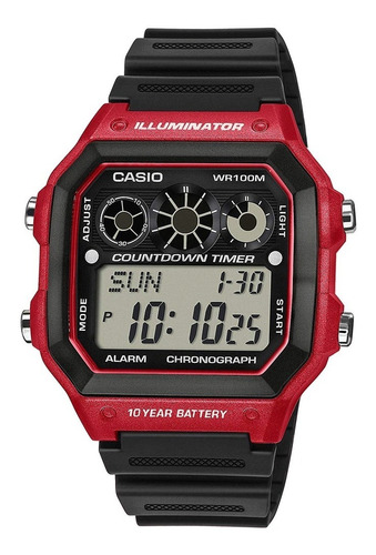 Reloj Hombre Casio Ae-1300wh-4a Rojo Digital / Lhua Store