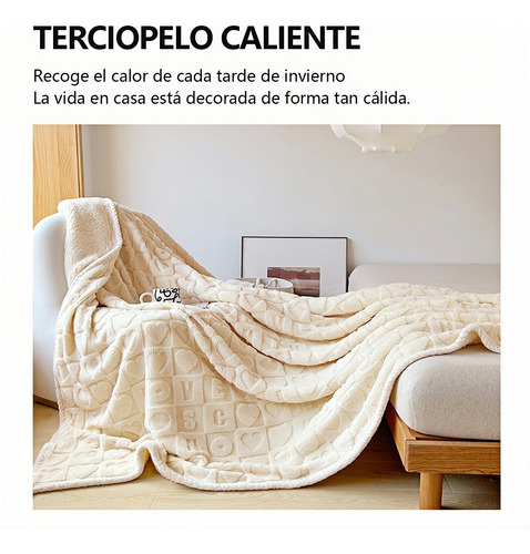 Manta De Felpa Extragrande, Suave Y Gruesa 200*180cm Beige