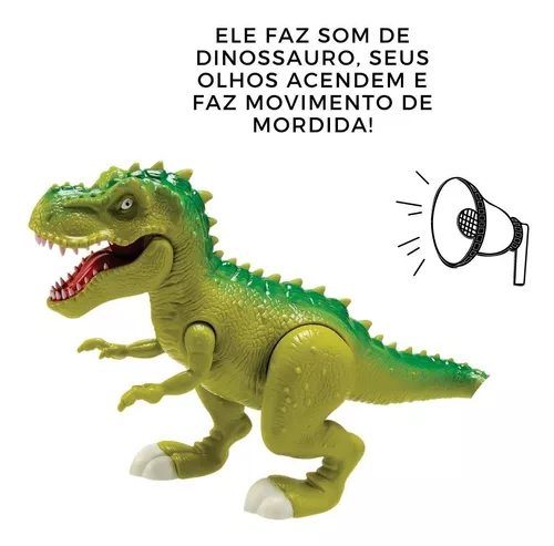 Dinossauro de Brinquedo Tiranossauro Rex - Emite Som e Luz com