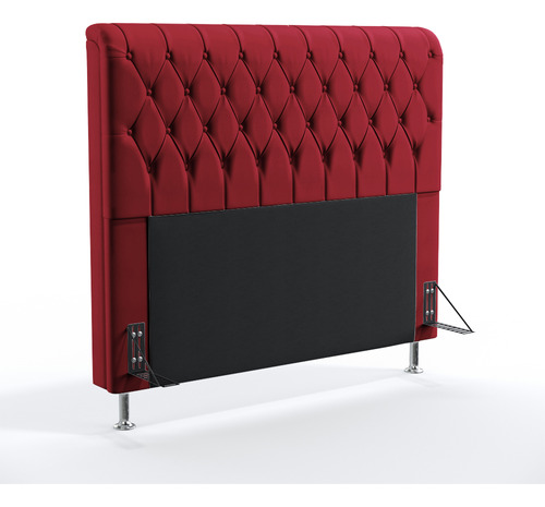 Cabeceira Para Cama De Casal Bellatrix 140 Tecido Veludo Cor Vermelho