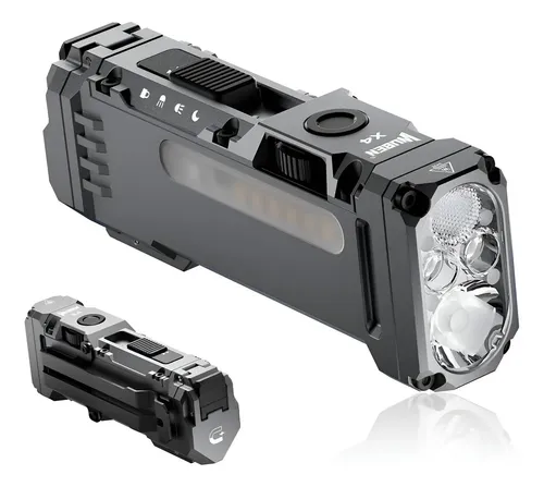 Lanterna recarregável Edc poderosa Wuben X4 Rgb 1500 lúmens Lanterna cinza cinza claro