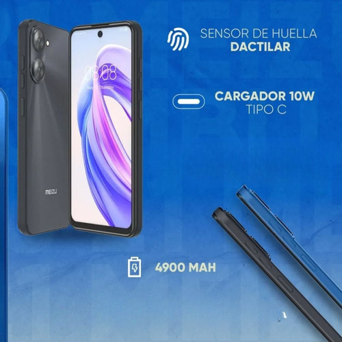 Celular Meizu Mblu 21, 4gb Ram, 64gb Almacenamiento, Dual Sim, Pantalla 6.79'', Conectividad 4g, Batería 4900 Mah, Pantalla 90hz, Cámara Principal 13mp, Cámara Frontal 8mp, Azul