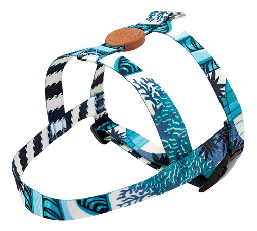Imagem 2 de 7 de Conjunto Peitoral E Guia Tamanho G Azul Noronha Toh Dog