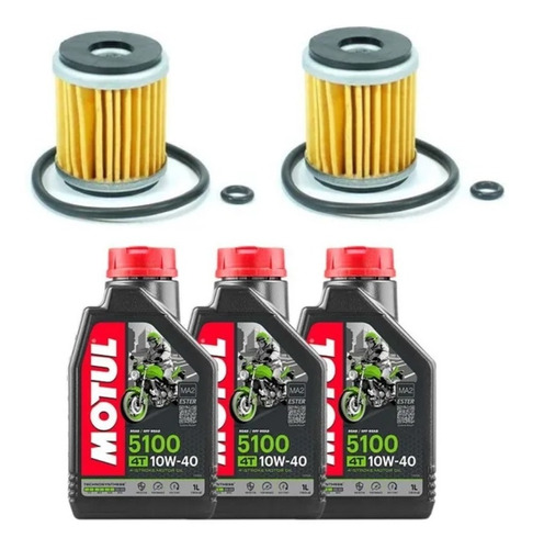 Kit 2 Troca Óleo Fazer Lander Tenere Fvc015 Motul 10w40