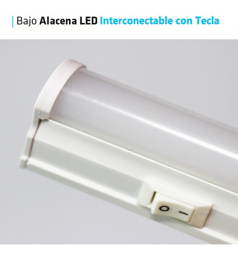 Liston Tubo Led Bajo Alacena 90 Cm Interconectable Con Tecla Color De La Luz Blanco Frío