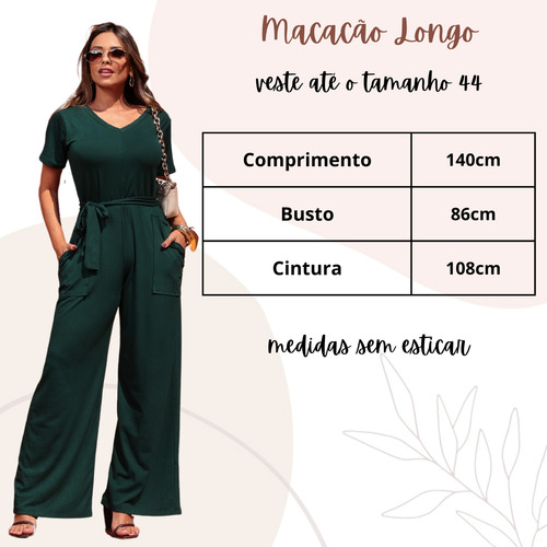Macacão Feminino Look Simples E Chique Com Cinto
