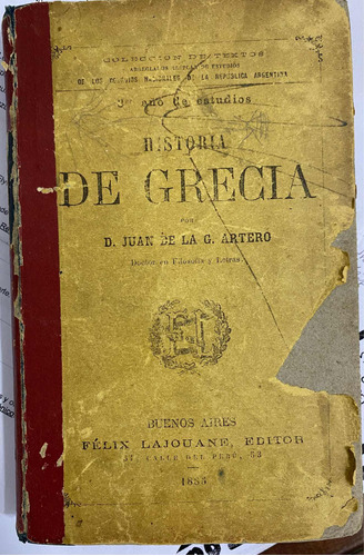 Historia De Grecia. Artero. 1885. Belgrano