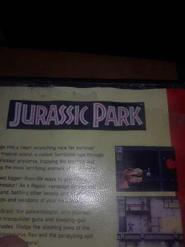 Juego Jurassic Park Sega Genesis Completo (orig/usa) Import (Usado)