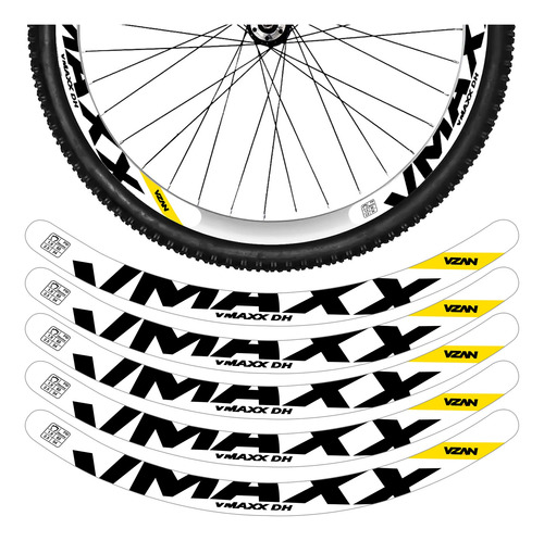 Kit 12 Adesivos Bike Roda Aro 26 29 Freio Disco Vmaxx Branco