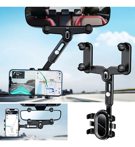 A Soporte De Celular For Espejo Retrovisor De Auto De 360°