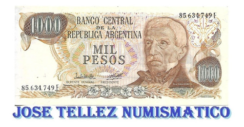 Bottero 2451d $ 1000 Pesos Ley 18188 Serie F Ex+ Palermo