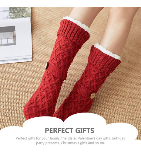 1 Par De Calcetines Cálidos Para Mujer, Calcetines Gruesos D
