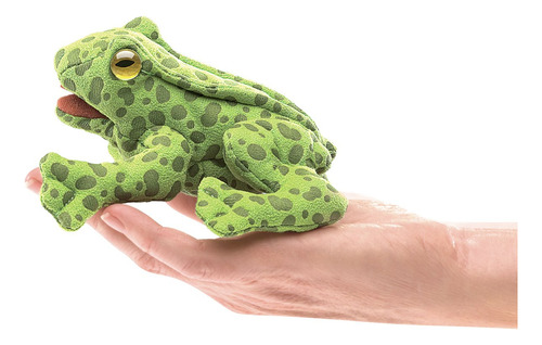 Folkmanis Mini Frog Finger Puppet Plush