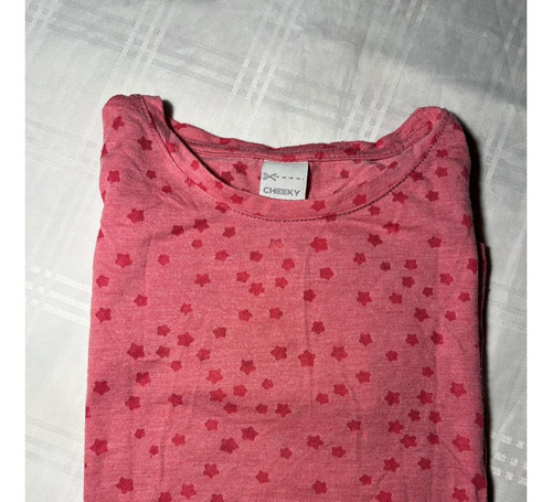 Remera Cheeky Manga Corta Rosa Con Estrellas Talle 12