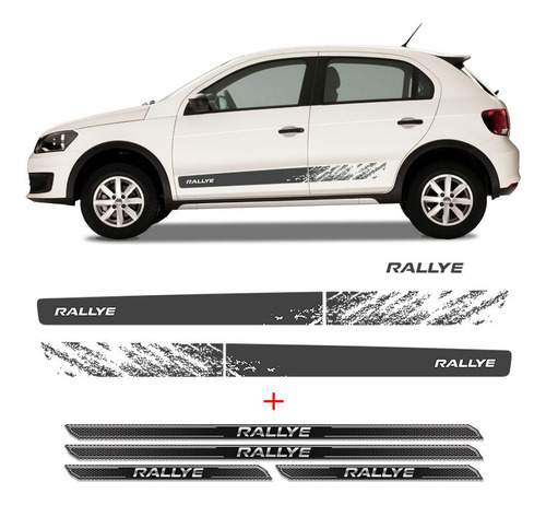 Faixa Adesivo Gol Rallye G6 Grafite + Soleira Porta Protetor