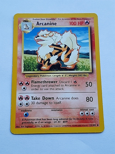 Arcanine 23/102 De Pokemon Tcg De 1999-2000,original.