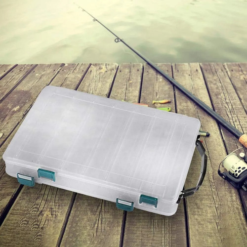 Caja Organizadora De Señuelos De Pesca Doble Tapa 27 X 18 Cm Transparente