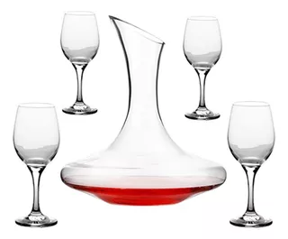 Set De Decantador De Vino Con Copas X 7 Piezas