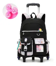 Comprar Kit De Mochila Escolar Con 6 Ruedas, Mochilas Escolares Para Niñas Y Niños, Mochila Trolley Para Mujer Con Bolso De Mano Y Caja De Papelería