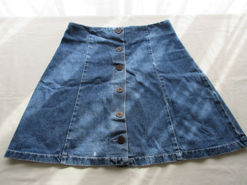 Pollera De Jean Con Botones Para Adolescente, Muy Buen Estad (Usado)