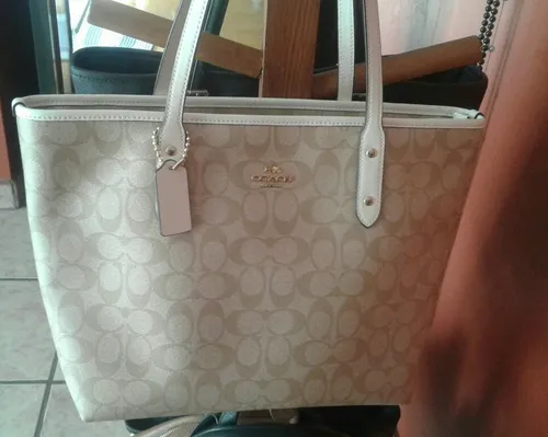 Bolsa Coach Blanca Beige Original Env o gratis