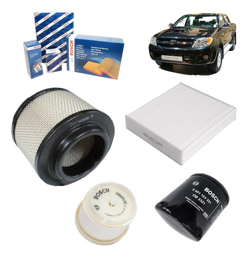 Kit Filtros Bosch Toyota Hilux 2.5 3.0 D4d 