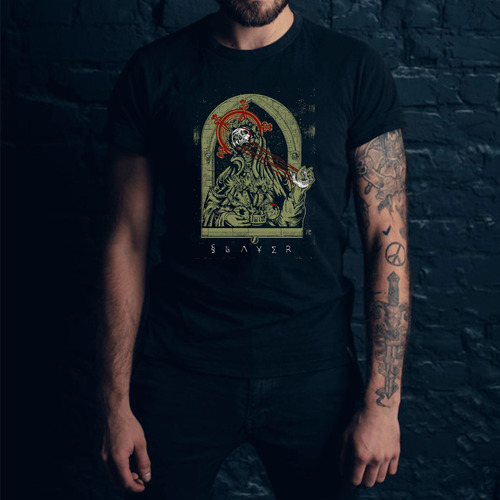 Remera Slayer Virgen Calavera Rock Heavy Metal 100% Algodón