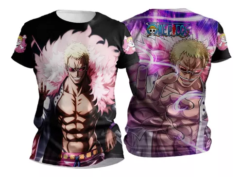 Camisa Camiseta Impressão 3D Full One Piece Anime Personagens