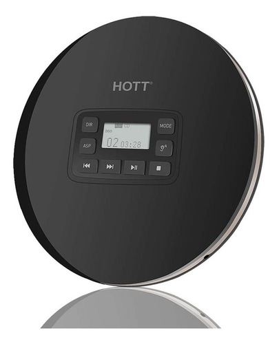 Reproductor De Cd Portatil Hott | Compacto Personal | Negro