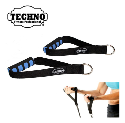 Agarraderas Tipo D Gimnasio Maneral Polea Pesas 2 Pares