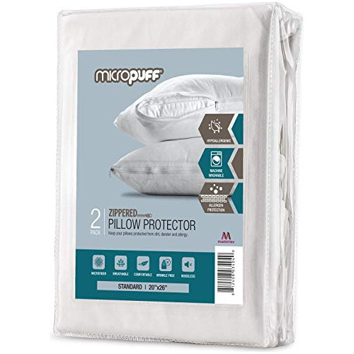 Protectores De Almohada Cierre Tamaño Estándar Blanco...