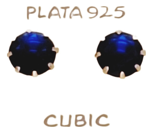 Aros Cubic Zirconia Engarzados En Plata 925 En Azul O Rojo