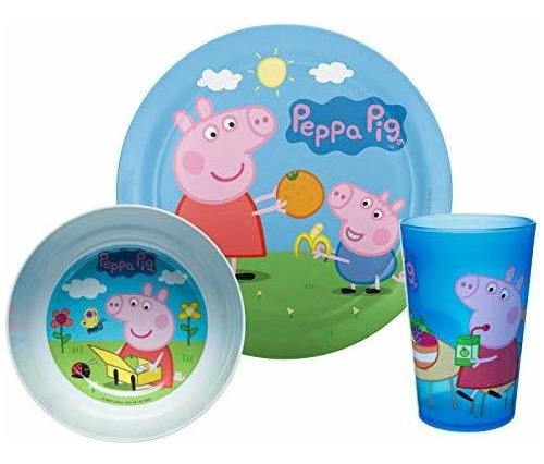  Pig Juego De Vajilla Niños Incluye Plato  Cuenco Y Va...