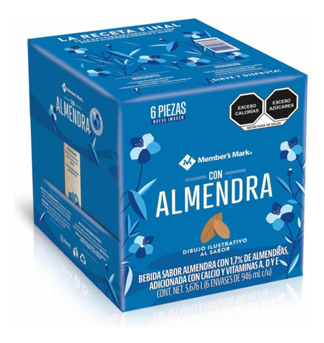 Bebida Sabor Almendra. 6 Pzs De 946 Ml *** Envio Gratis***