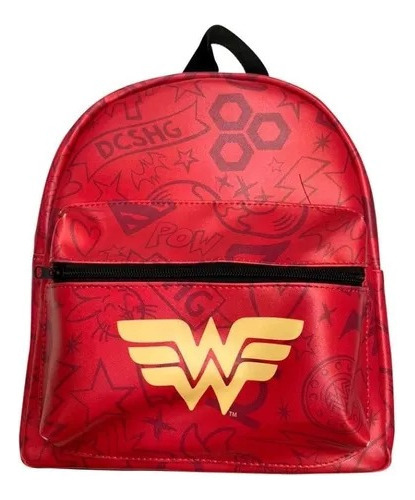 Mini Mochila Escolar Mulher Maravilha Dc Super Hero Girls Cor Vermelho