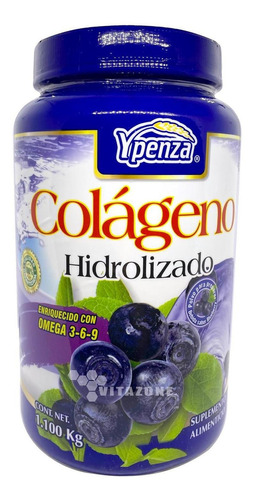 Suplemento en polvo Ypenza  Colágeno Hidrolizado sabor blueberry en pote de 1.1kg