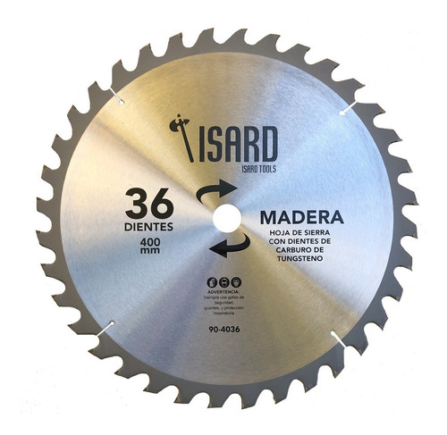 Hoja De Sierra Circular Para Madera 400 Mm 36 Dientes Isard