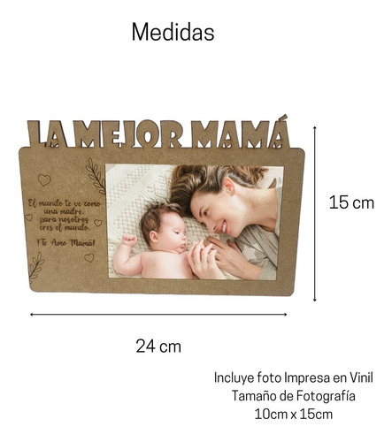 Portaretrato Día De Las Madres/grabalaser/con Foto