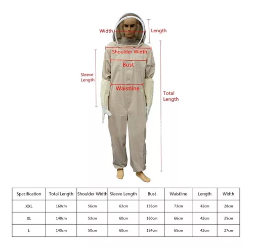 Apicultura Full Body Algodão Terno, Apicultura Vestuário, Capuz